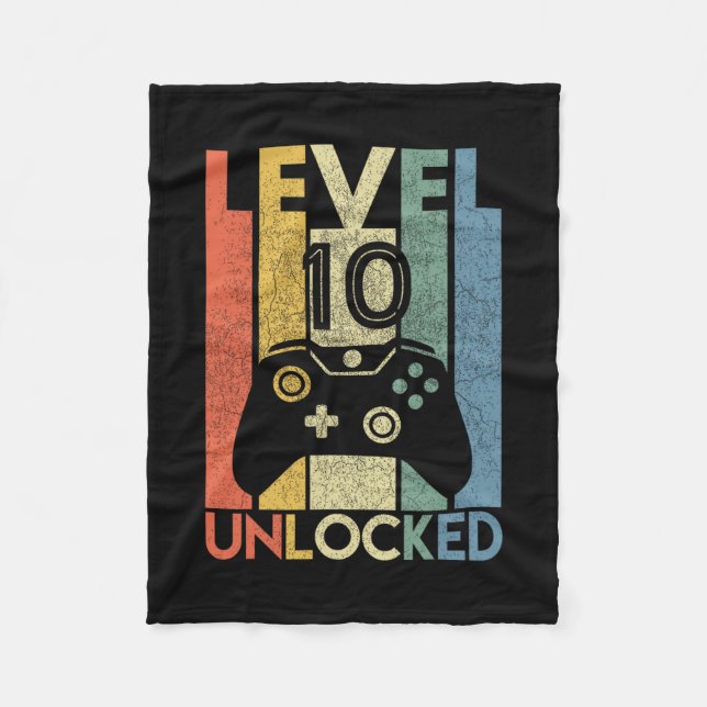 Couverture Polaire Level 10 Unlocked Shirt Funny Video Gamer 10th Bir (Devant)