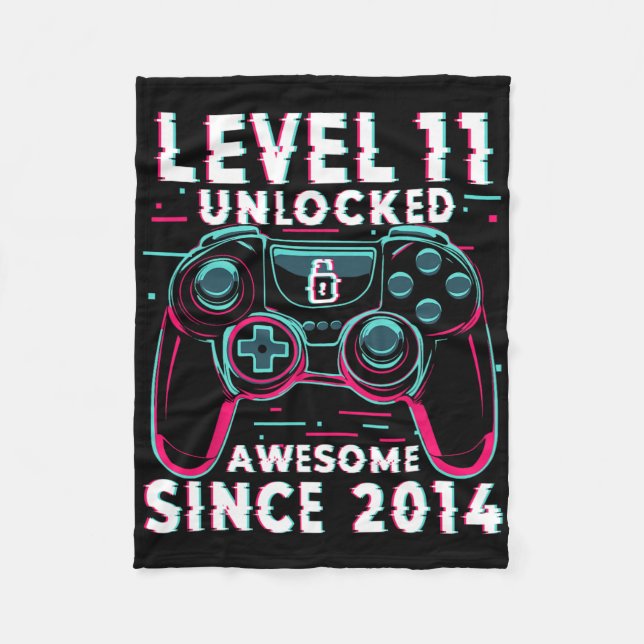 Couverture Polaire Level 11 Unlocked Video Game 11th Birthday Gamer B (Devant)