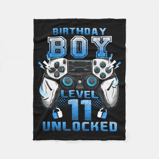 Couverture Polaire Level 11 Unlocked Video Gamer 11th Birthday Boys  (Devant)