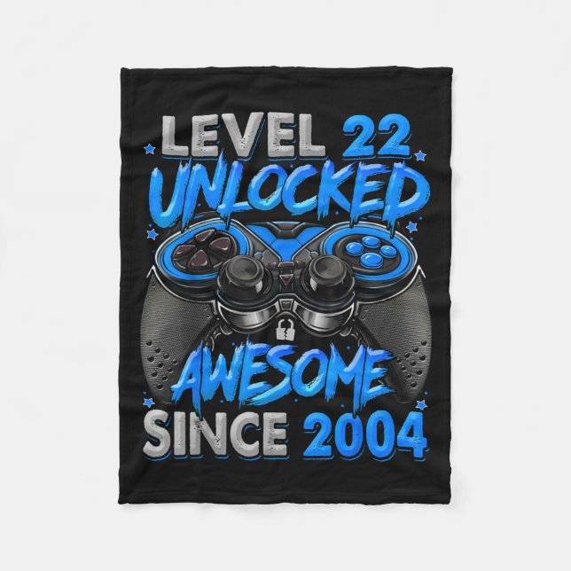 Couverture Polaire Level 22 Unlocked Awesome Since 2004 22nd Birthday (Devant)