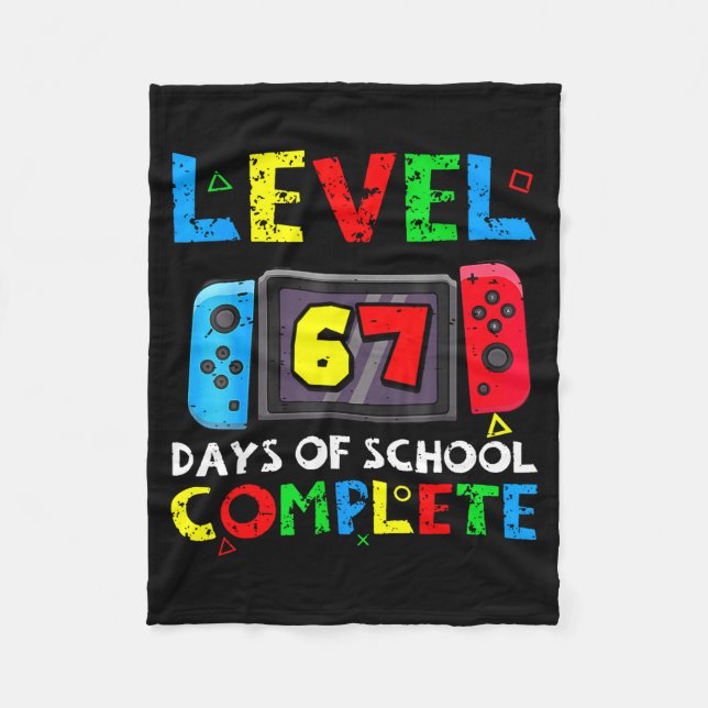 Couverture Polaire Level 67 Days Of School Complete Six Seven Meme Ki (Devant)