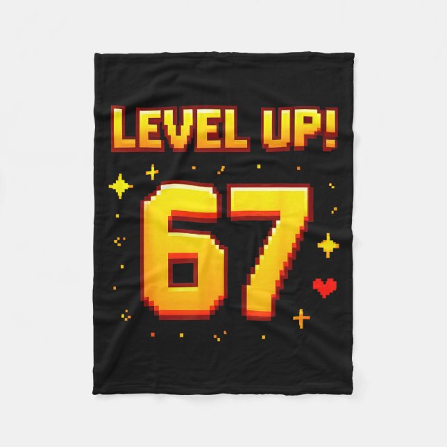 Couverture Polaire Level Up 67 Funny Gaming 6 7 Meme Gen Alpha Slang  (Devant)