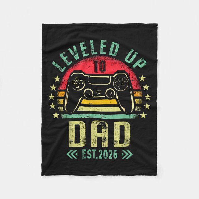 Couverture Polaire Leveled Up To Dad 2026 Promoted To Daddy Level Unl (Devant)