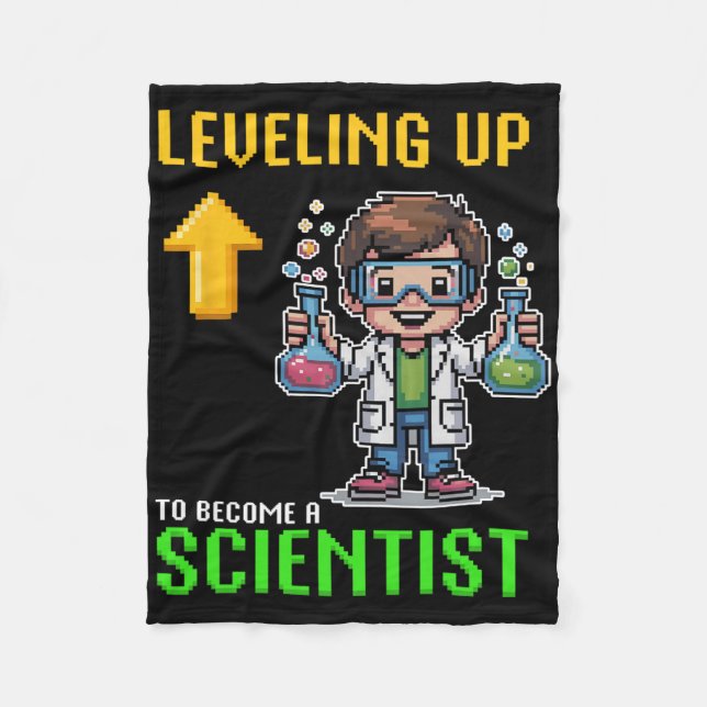 Couverture Polaire Leveling Up Scientist Ck To School Funny Gamer Boy (Devant)
