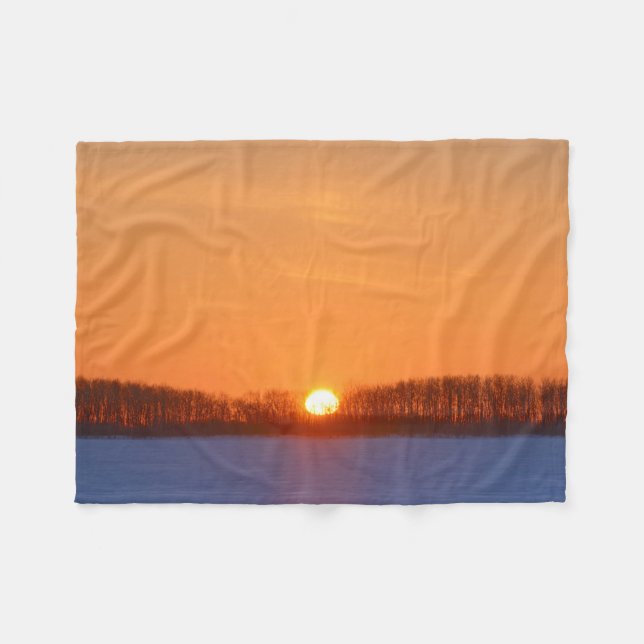 Couverture Polaire Lever de soleil sur la prairie | Manitoba, Canada (Devant (Horizontal))