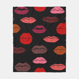 Couverture Polaire Lèvres colorées motifs sans couture