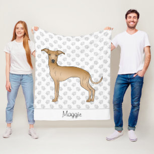 Couverture Polaire Lévrier Italien Fauve Dessin Animé De Chien Avec U