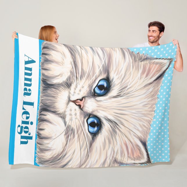 Couverture Polaire Lg Precious Kitten Blanche en polaire (En situation)