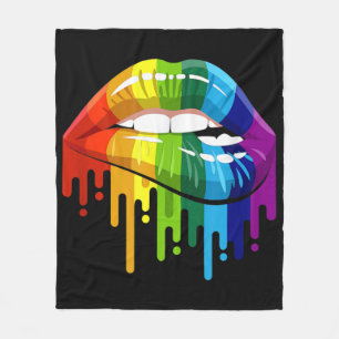 Couverture Polaire LGBT Rainbow Lip Gay pride