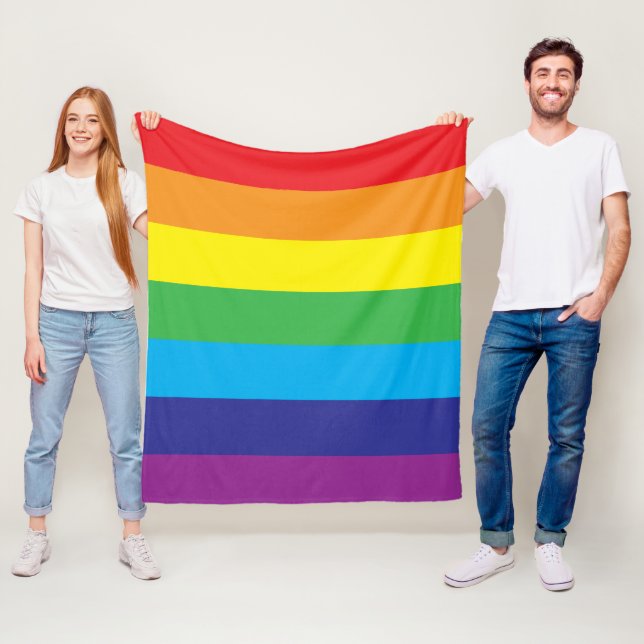 Couverture Polaire Lgbt Rainbow Stripes Lgbt (En situation)
