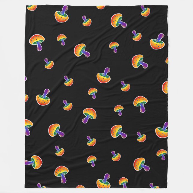 Couverture Polaire LGBTQIA Rainbow Pride Motif de champignon (Devant)
