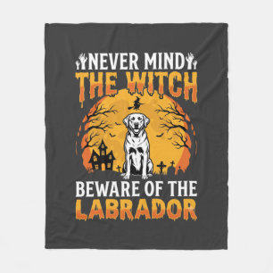 Couverture Polaire L'Halloween Labrador Attention au Chien