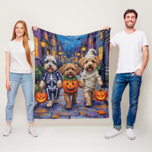 Couverture Polaire Lhasa Apso faisant Trick-or-Treat dans des costume