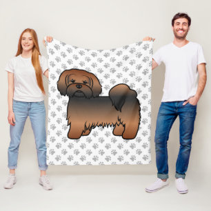 Couverture Polaire Lhasa Apso Sable Rouge Chien de Dessin Animé Migno