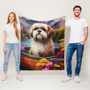 Couverture Polaire Lhasa Apso sur une pagaie : une aventure pittoresq