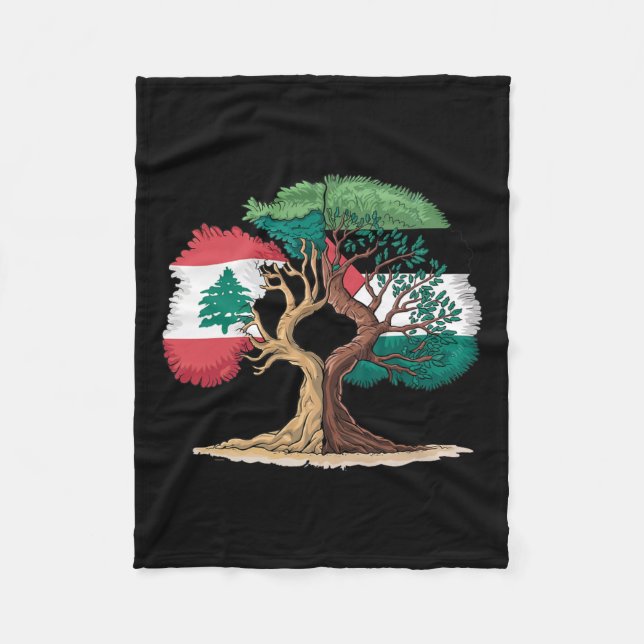 Couverture Polaire Liban Palestine Drapeau libanais Palestinien (Devant)