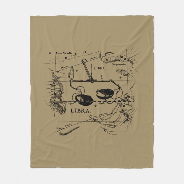 Couverture Polaire Libra Constellation Map Hevelius 1690 sept oct. (Devant)