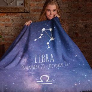Couverture Polaire Libra Constellation Zodiaque personnalisée