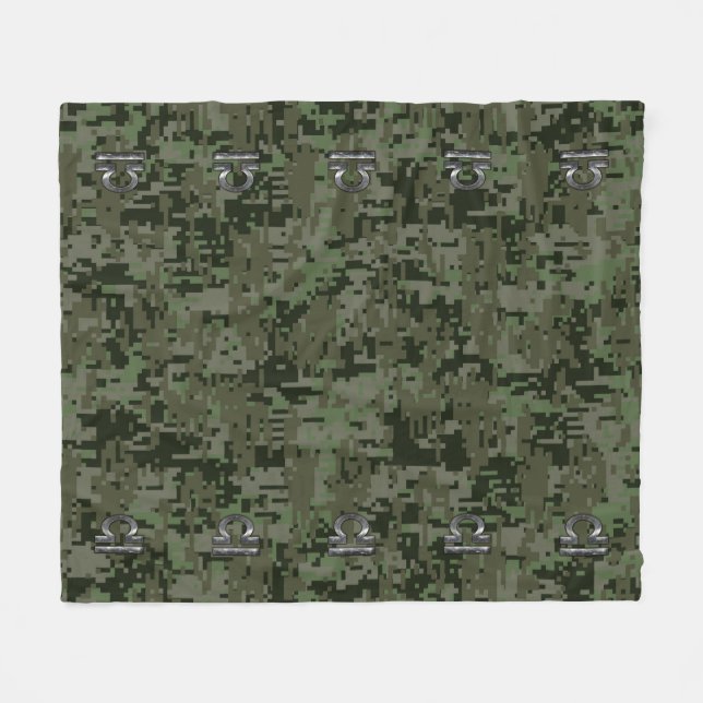 Couverture Polaire Libra Zodiac Connexion verte olive camo numérique (Devant (Horizontal))