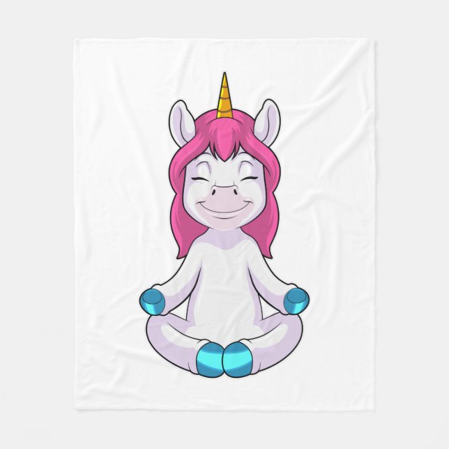 Couverture Polaire Licorne à méditer en position assise (Devant)