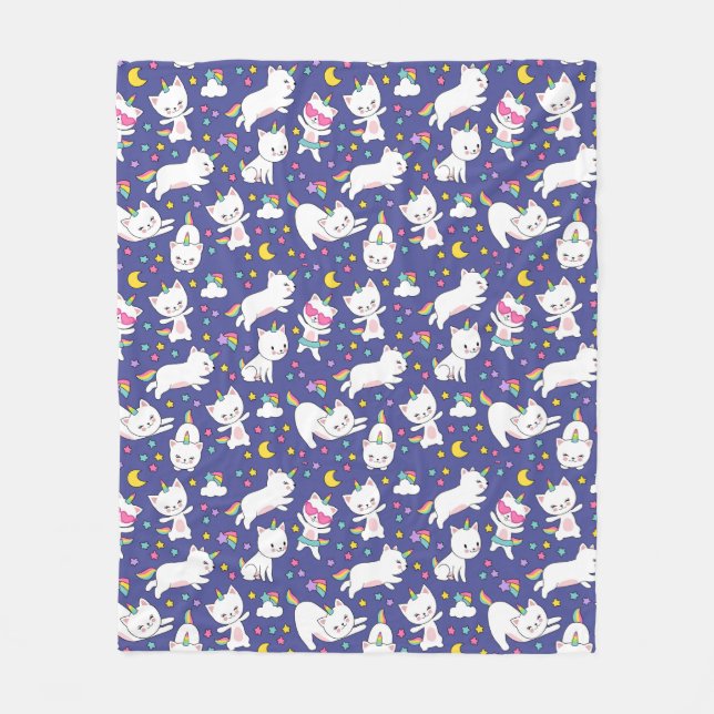 Couverture Polaire Licorne Arc-en-ciel Kitty (Devant)