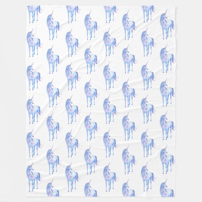 Couverture Polaire licorne blanche (Devant)