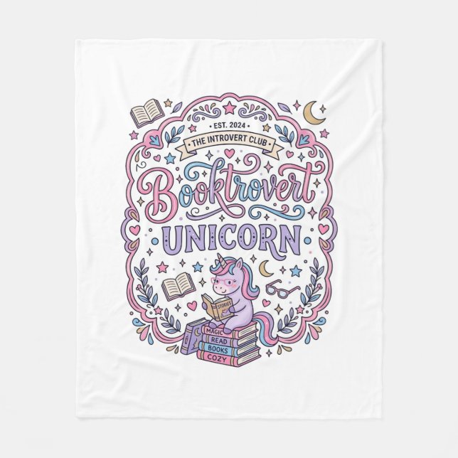 Couverture Polaire Licorne Booktrovert Licorne Amusant Cadeau Mignon  (Devant)