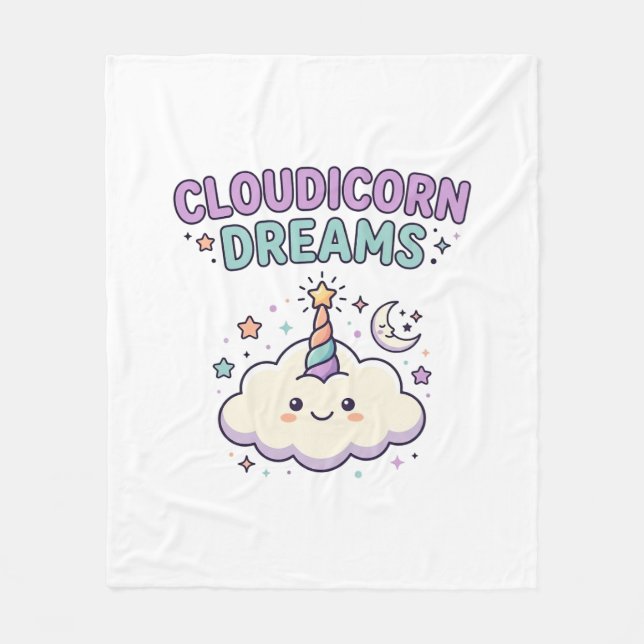 Couverture Polaire Licorne Cloudicorn Rêves Tendance Graphique Tee De (Devant)