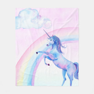 Couverture Polaire Licorne d'aquarelle