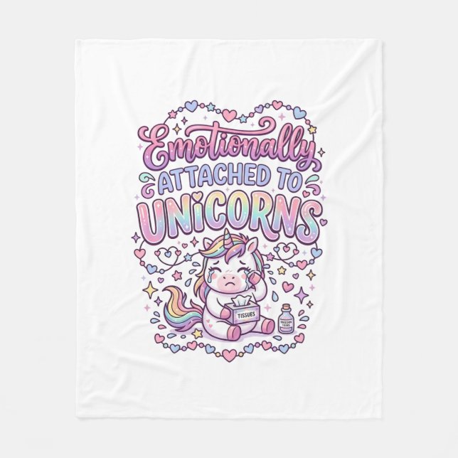 Couverture Polaire Licorne émotionnellement attachée aux originaux de (Devant)