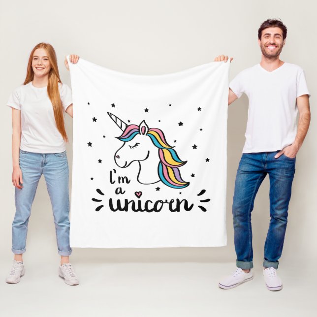 Couverture Polaire Licorne | je suis une licorne (En situation)