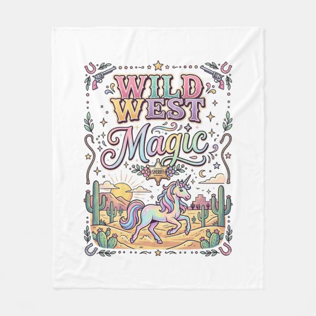 Couverture Polaire Licorne Magie Farfelue de l'Ouest Original (Devant)