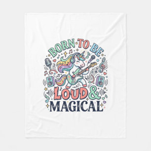 Couverture Polaire Licorne née pour être forte et magique Blanc Origi