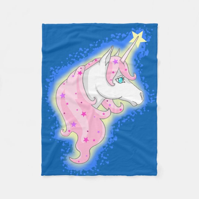 Couverture Polaire Licorne rose (Devant)