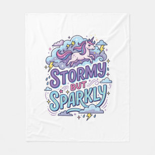 Couverture Polaire Licorne Tempétueux mais Étincelant Rétro Style Cad
