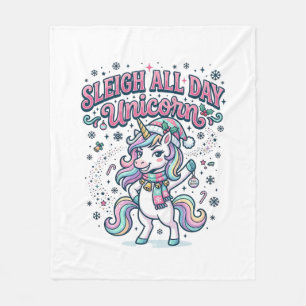 Couverture Polaire Licorne Traîneau Toute La Journée Licorne Charmer