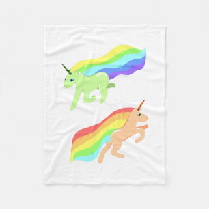 Couverture Polaire Licornes Arc-en-ciel