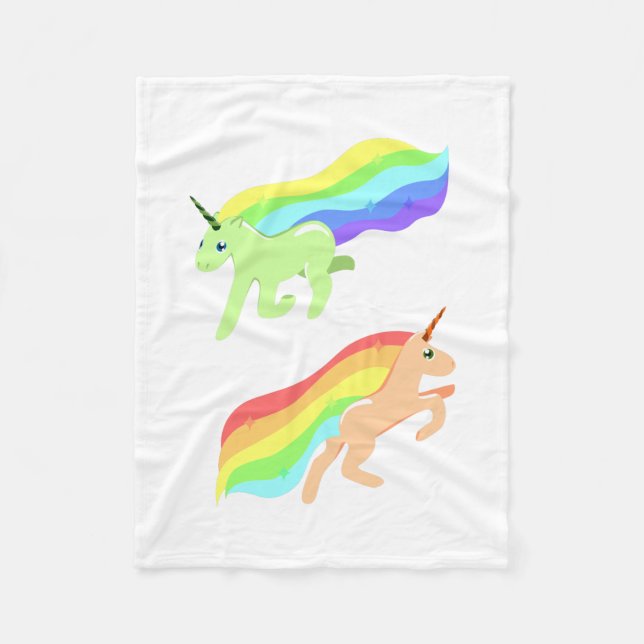 Couverture Polaire Licornes Arc-en-ciel (Devant)