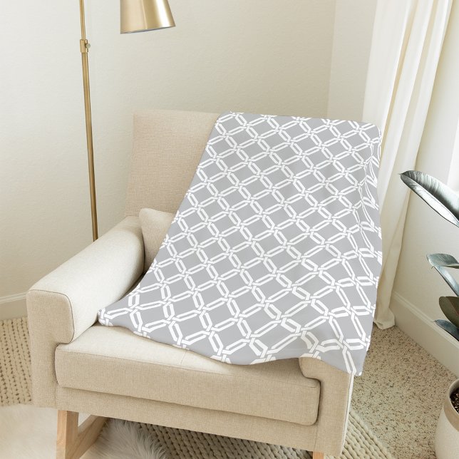 Couverture Polaire Lien octogone gris et blanc Motif géométrique (Créateur téléchargé)