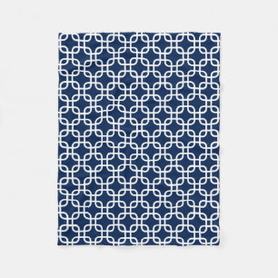 Couverture Polaire Liens géométriques bleu marine élégants