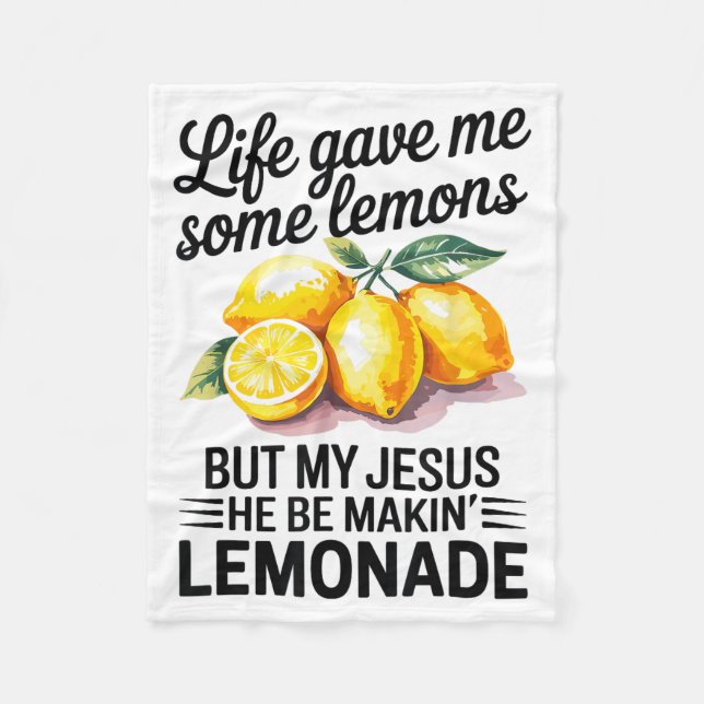 Couverture Polaire Life Gave Me Some Lemons But My Jesus Christian Le (Devant)