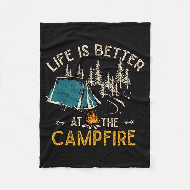 Couverture Polaire Life Is Better At The Campfire Funny Camper Camp C (Devant)