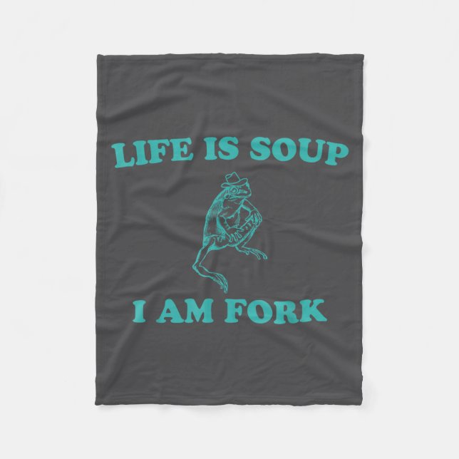 Couverture Polaire Life Is Soup I Am Fork Funny Frog  (Devant)