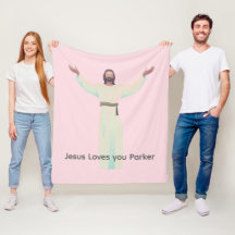 Lifesize Jesus Pink Blanket - Customisez-le