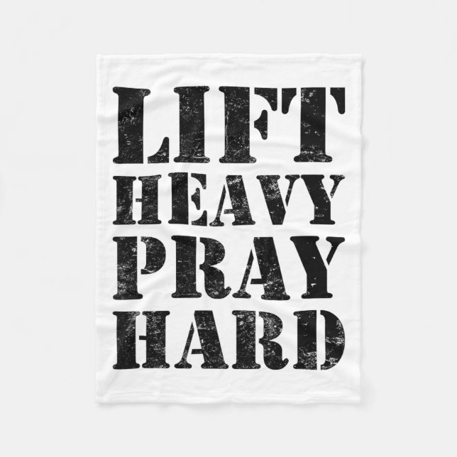 Couverture Polaire Lift Heavy Pray Hard Gym Christian Quote  (Devant)
