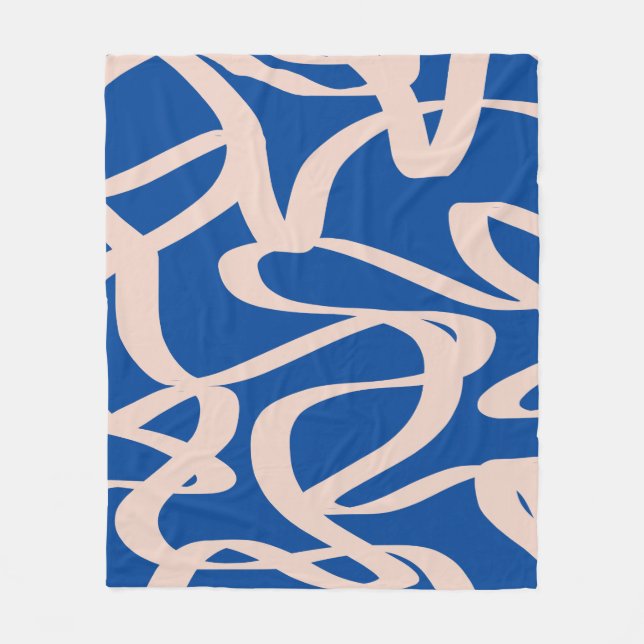 Couverture Polaire Ligne Abstraite bleue (Devant)