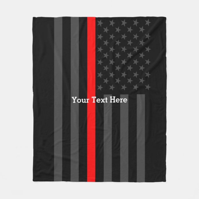 Couverture Polaire Ligne rouge mince classique drapeau noir (Devant)