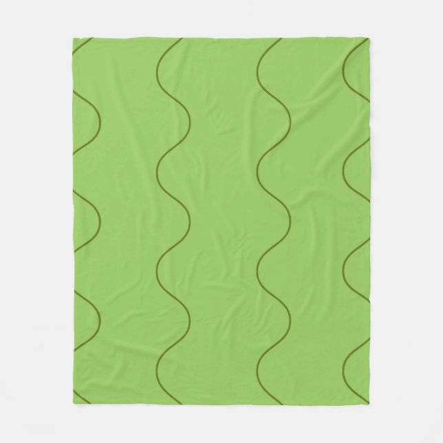 Couverture Polaire Ligne Super verte Wavy Abstraite moderne minimalis (Devant)