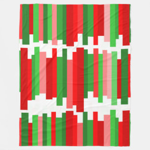 Couverture Polaire Lignes découpées - Rouge et vert