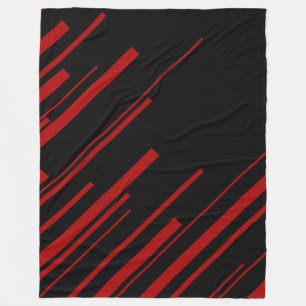 Couverture Polaire Lignes diagonales en rouge et noir